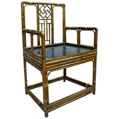 1950s Chinese Oriental Bamboo Armchair