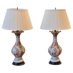 1950s Chinese Porcelain Lamps - a Pair