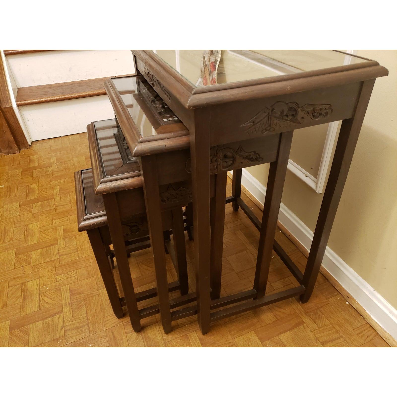 chinese carved nesting tables