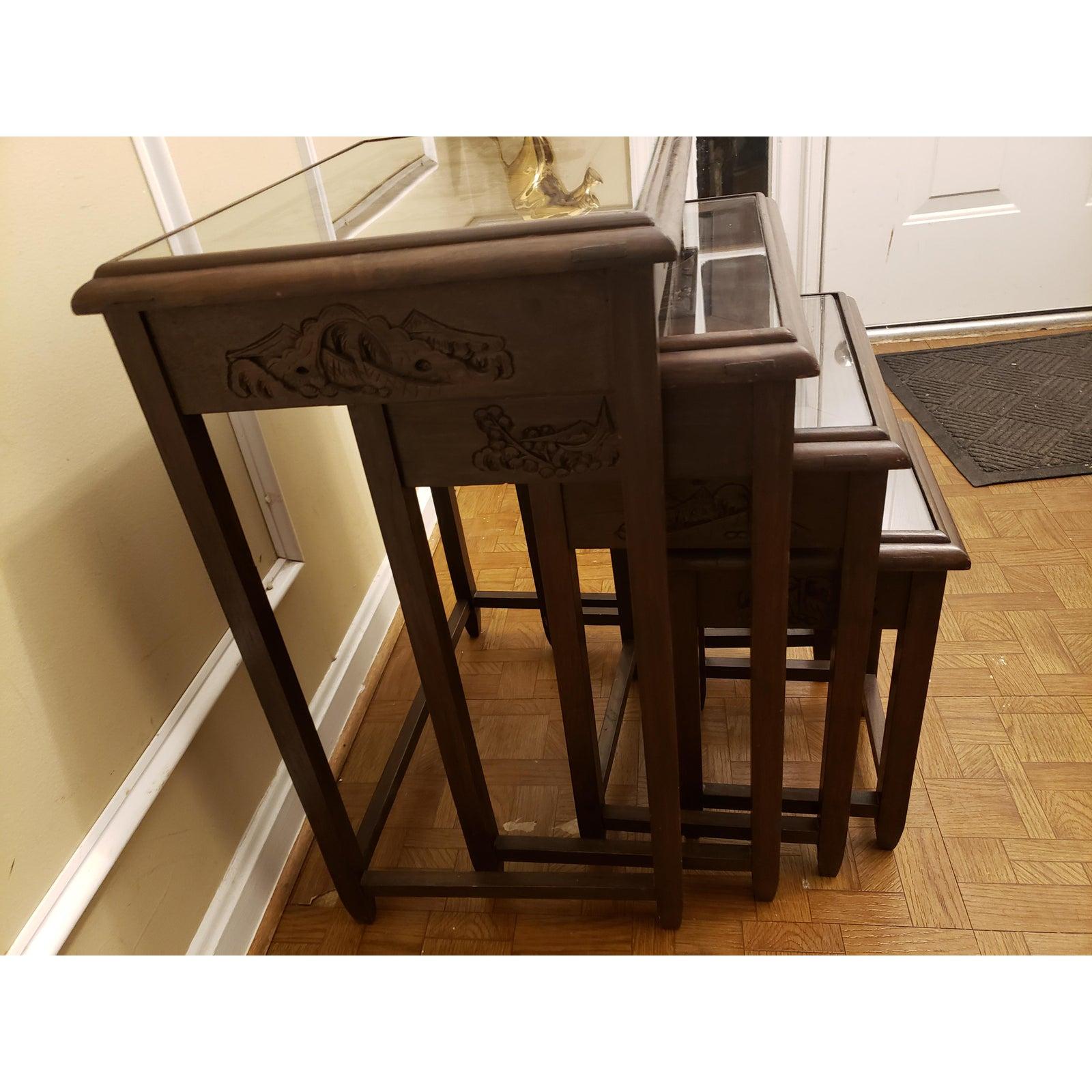chinese carved nesting tables