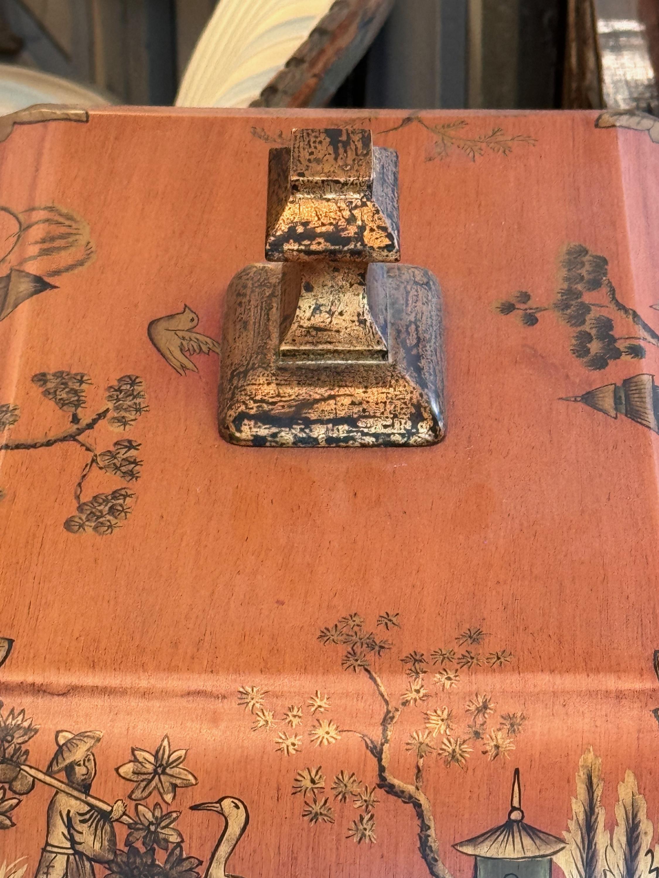 1950s Chinoiserie Tole Coal Scuttle 2