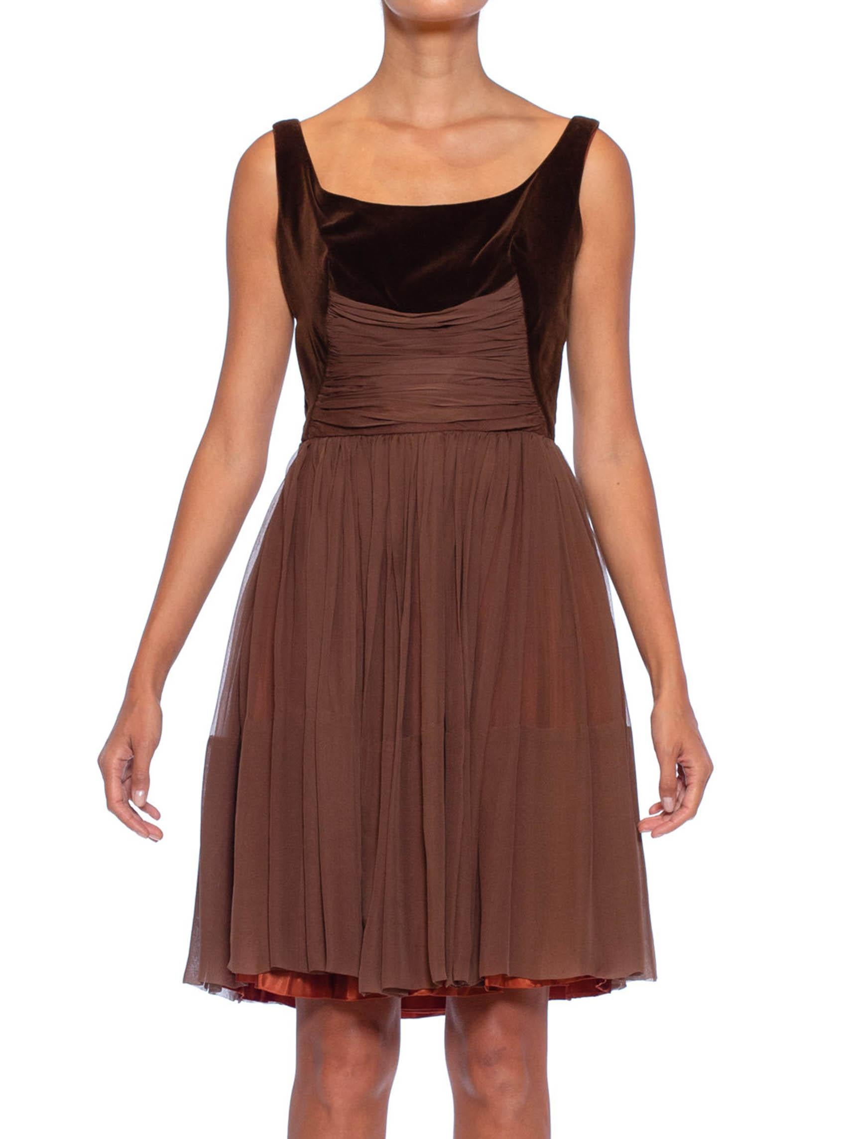 chocolate brown velvet dress