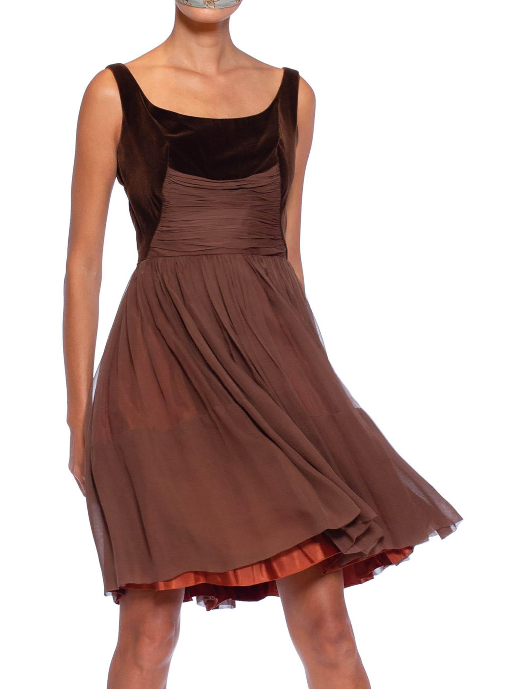 chocolate brown silk dress