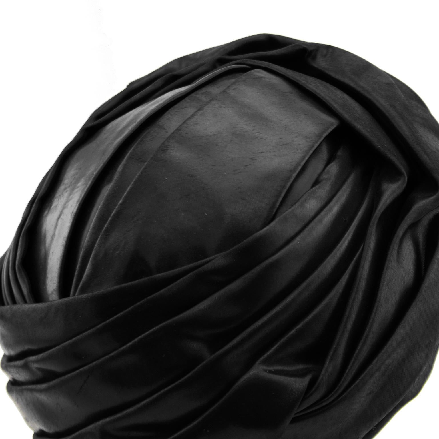 Women's 1950s Christian Dior Black Turban