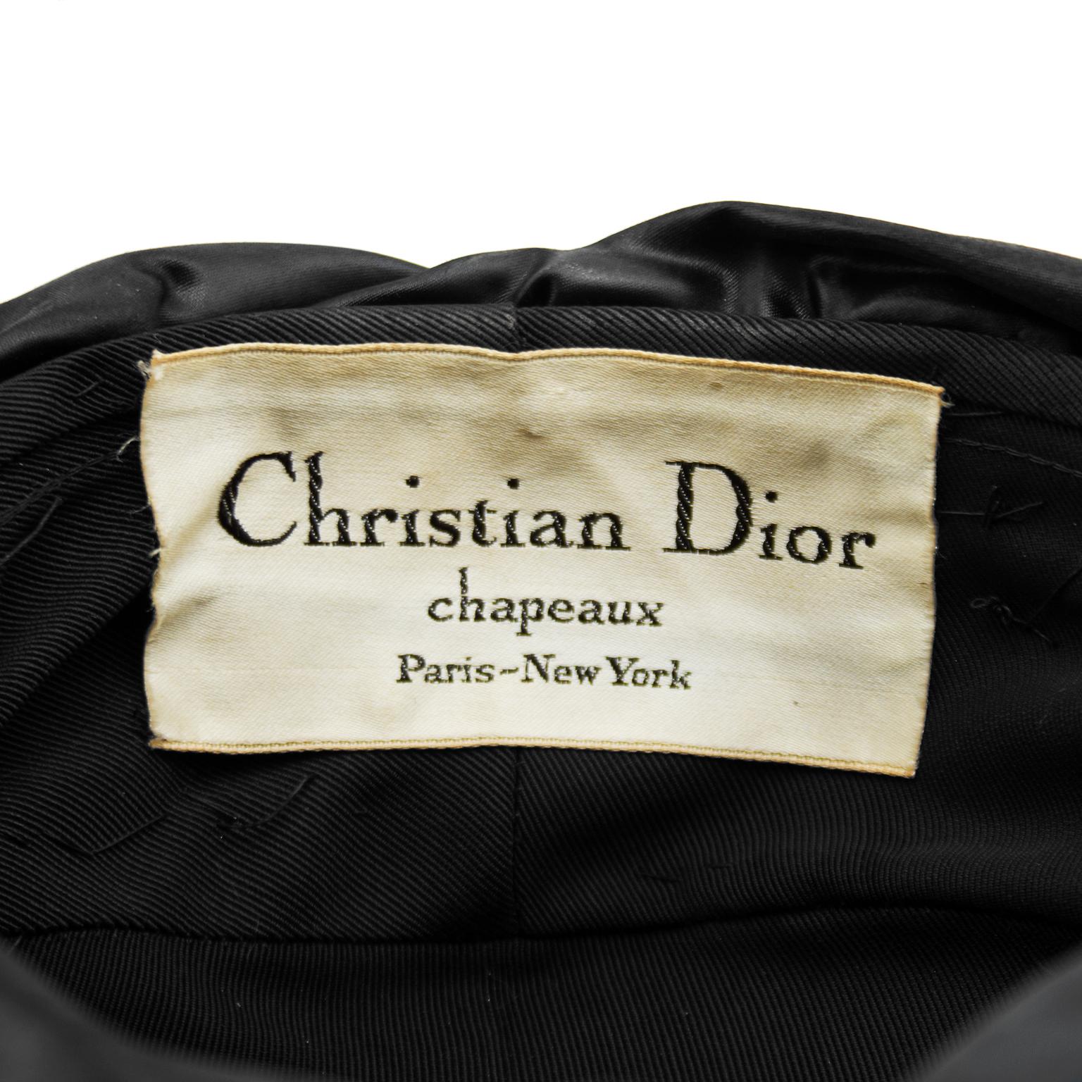 1950s Christian Dior Black Turban 1