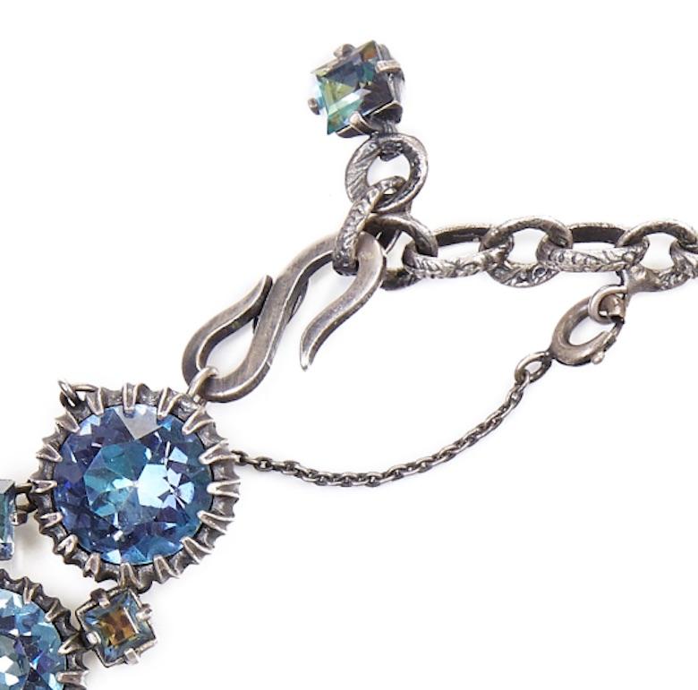 1950s Christian Dior Blue Crystal Necklace In Excellent Condition For Sale In London, GB