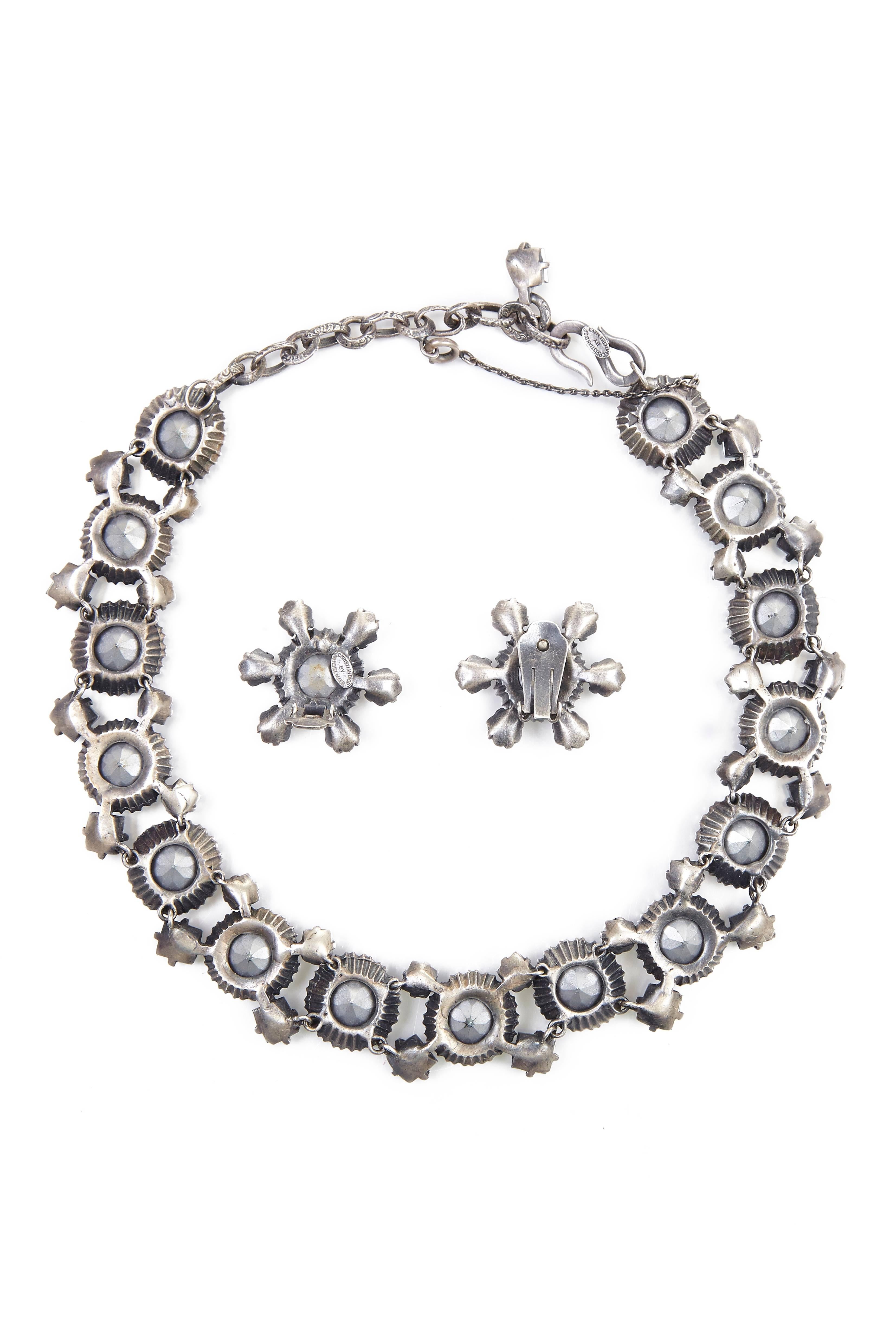 1950s Christian Dior Blue Crystal Necklace 2