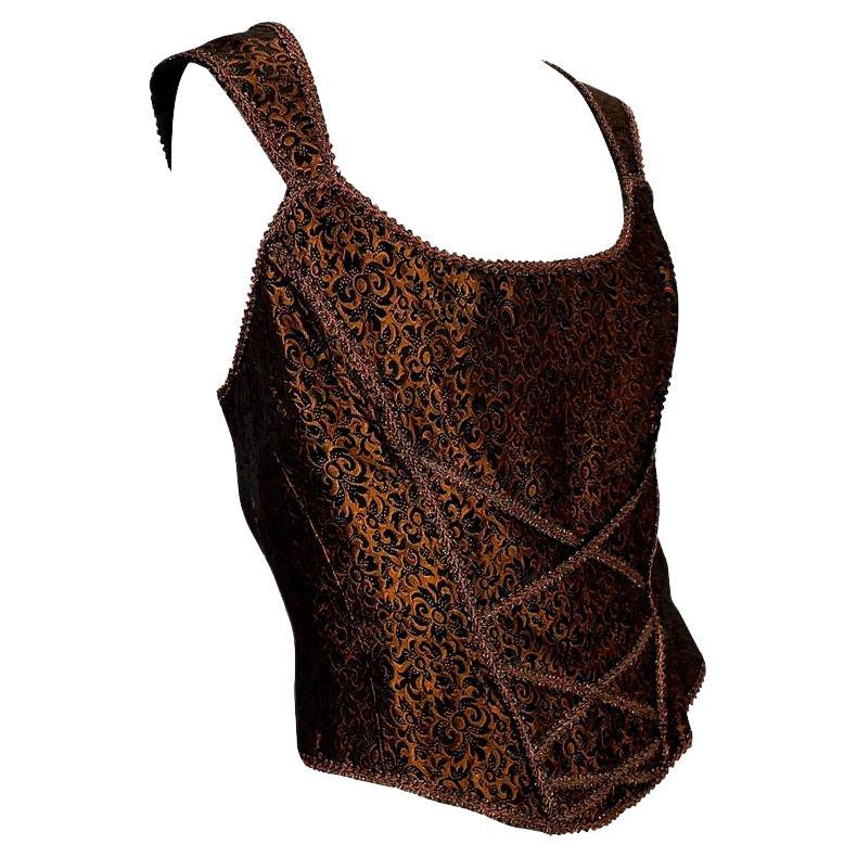 1950s Christian Dior Boutique Vintage Metallic Brocade Bustier Top Numbered In Good Condition For Sale In West Hollywood, CA