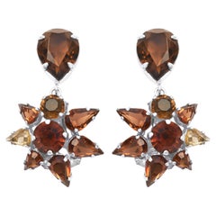 1950s Christian Dior Brown Crystal Earrings