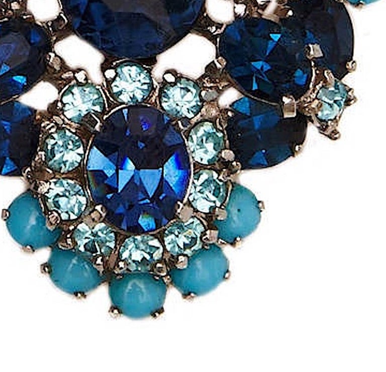 1950s Christian Dior by Mitchel Maer Blue and Aquamarine Brooch at 1stDibs