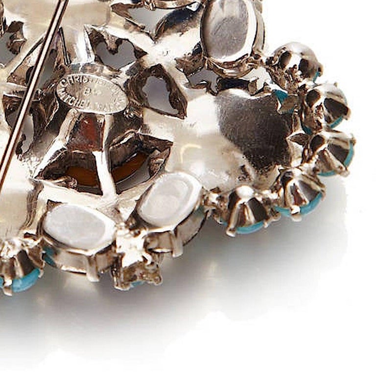 1950s Christian Dior by Mitchel Maer Blue and Aquamarine Brooch at 1stDibs