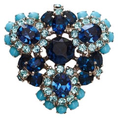 broche bleu et aigue-marine Christian Dior by Mitchel Maer des années 1950