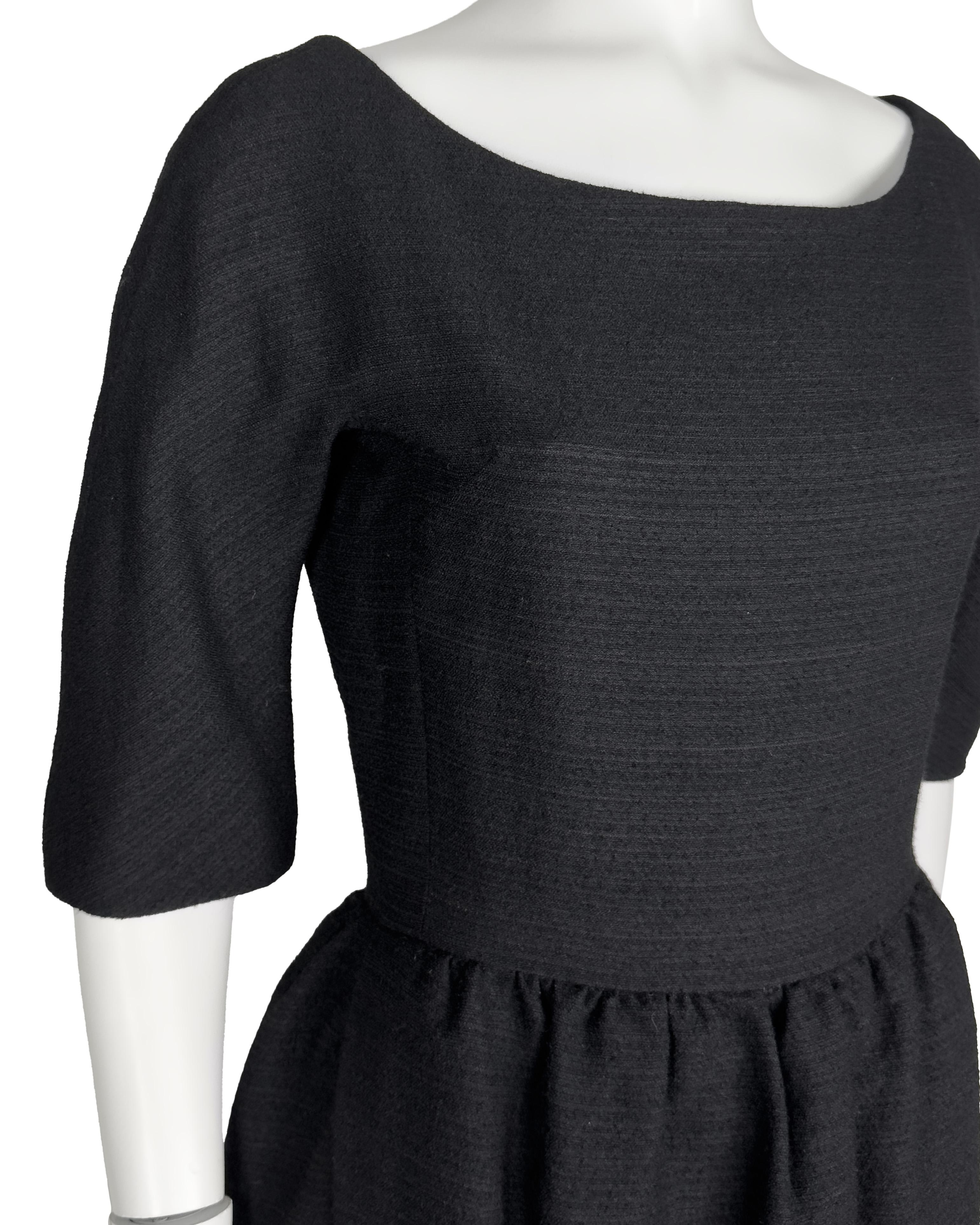 Vestido de cena negro Demi Couture London de Christian Dior de los años 50 Negro en venta