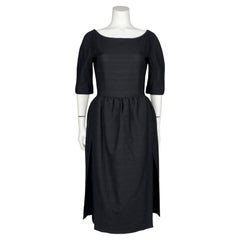 1950's Christian Dior Demi Couture London Black Dinner Dress