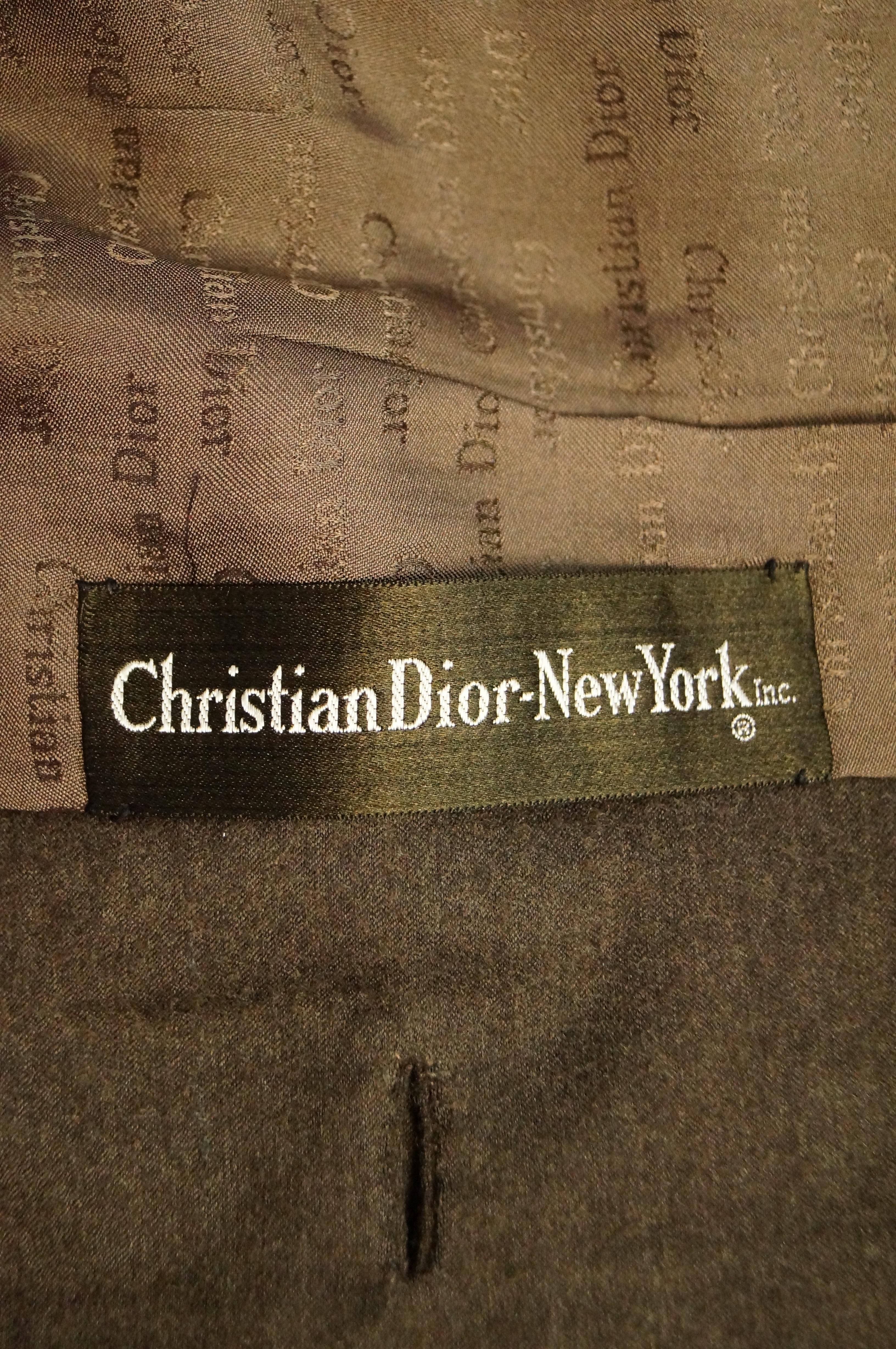 1950s Christian Dior Espresso Brown Wool 