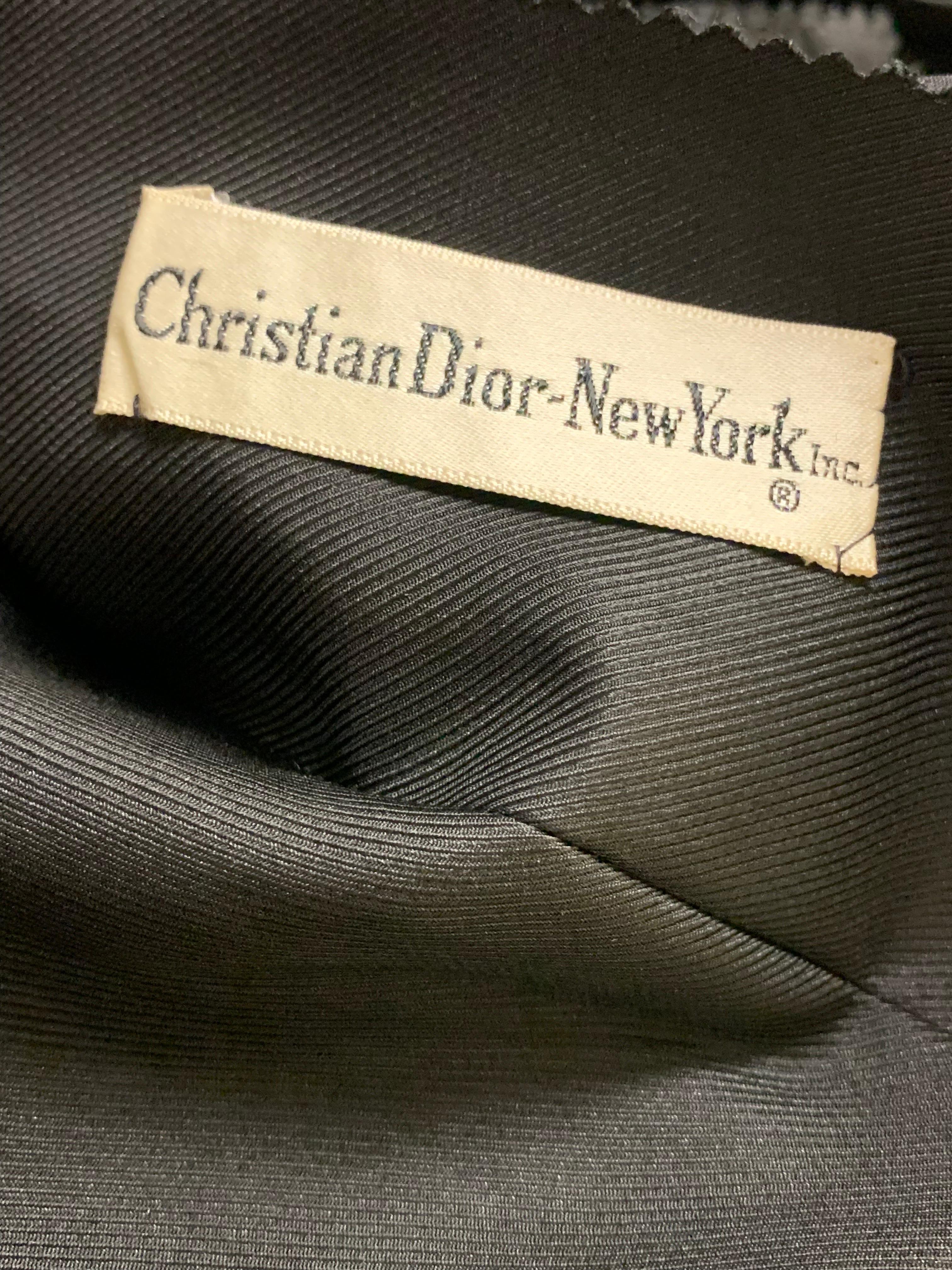 1950s Christian Dior Little Black Dress w Tucked Bustline and Fitted Waist  12