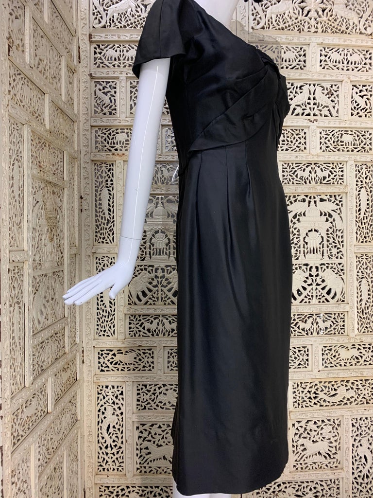 1950s Christian Dior Little Black Dress w Tucked Bustline and