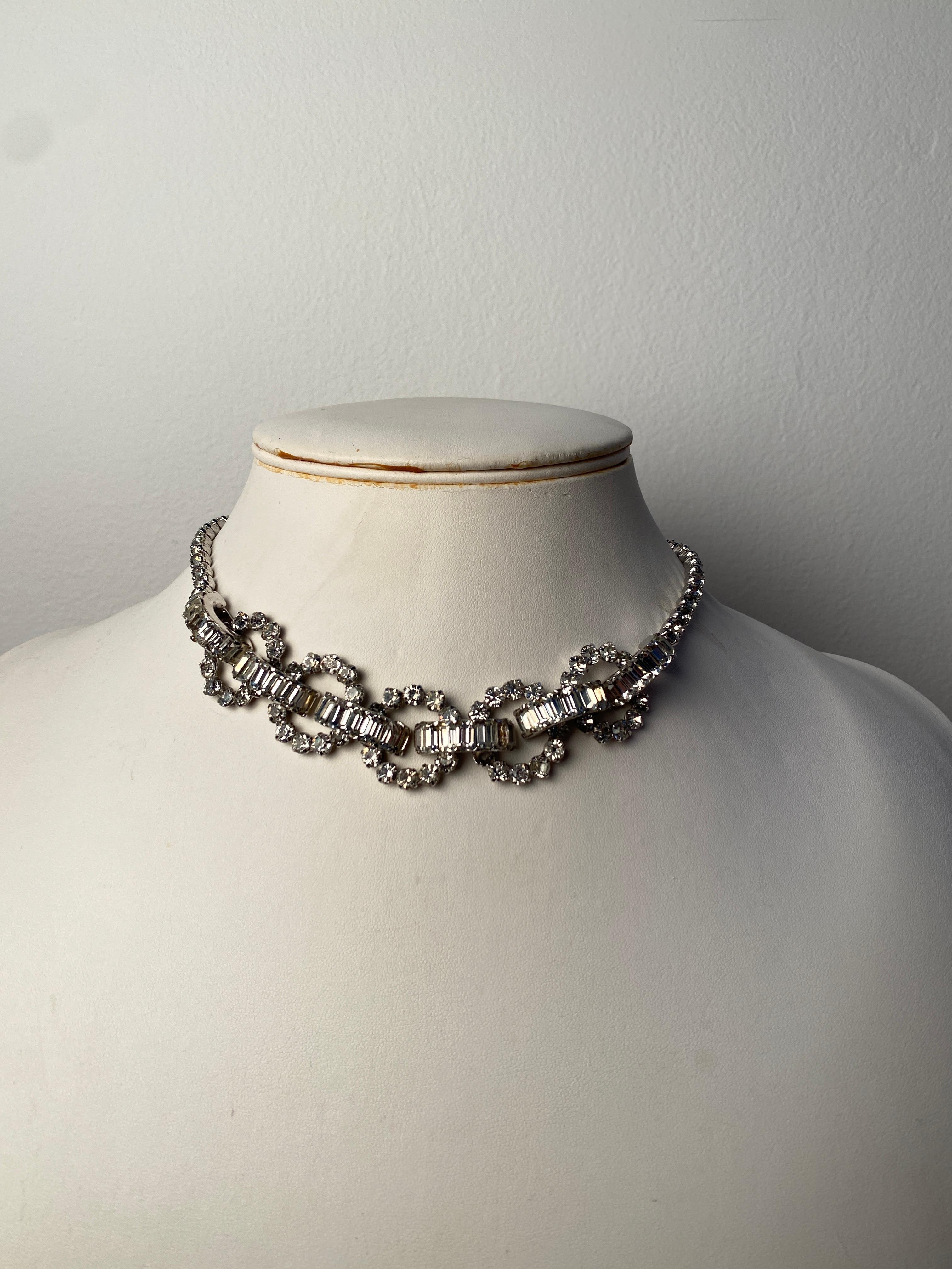 Post-War 1950s Christian Dior Mitchel Maer Diamante Necklace  For Sale