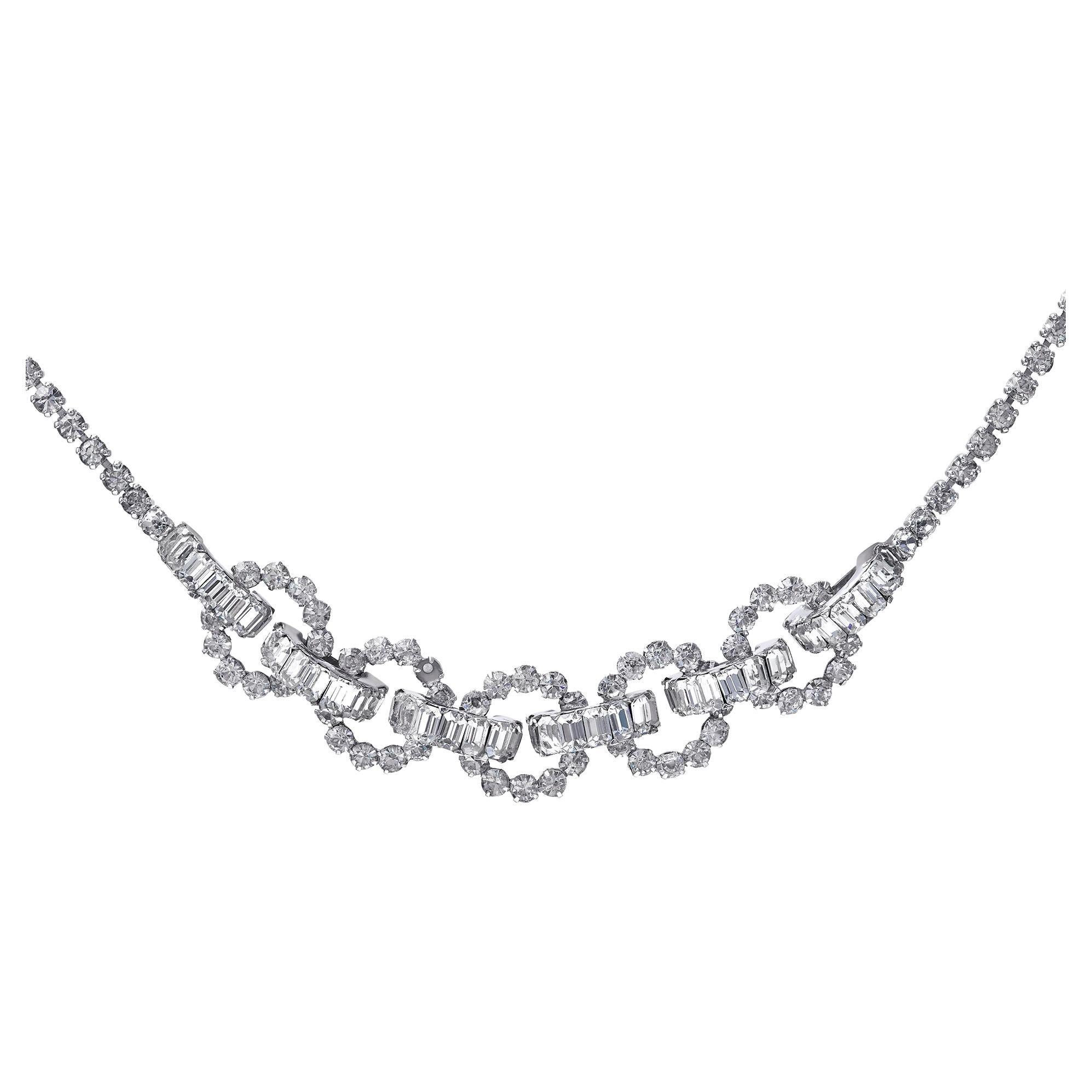 1950s Christian Dior Mitchel Maer Diamante Necklace  For Sale