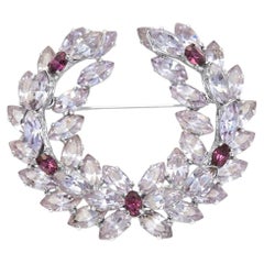 1950s Christian Dior Mitchel Maer Purple Wreath Brooch