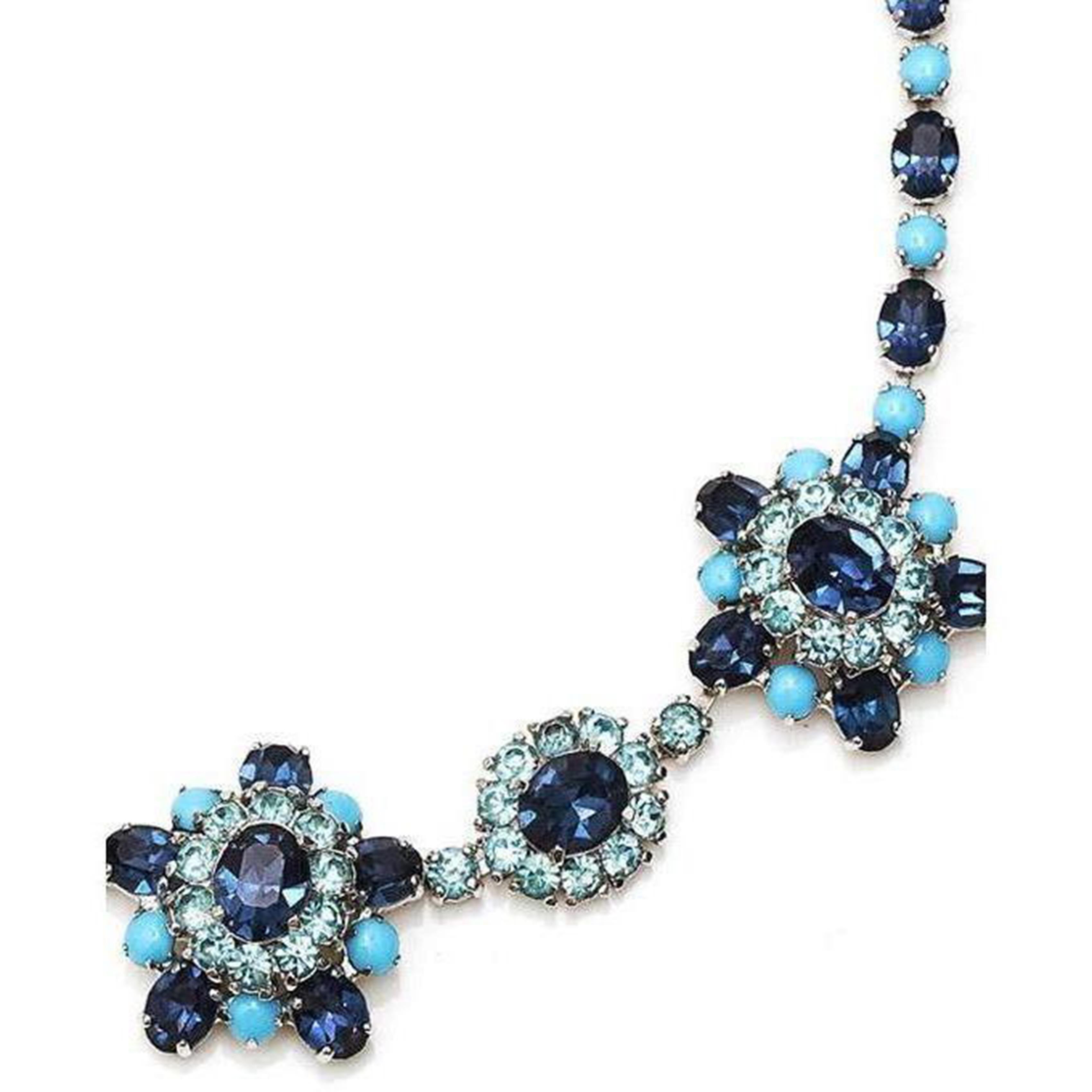 1950er Christian Dior Mitchel Maer Türkisblaue Halskette (Romantik) im Angebot