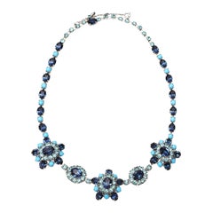 1950s Christian Dior Mitchel Maer Turquoise Blue Necklace