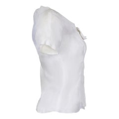 1950s Christian Dior White Cotton Blouse