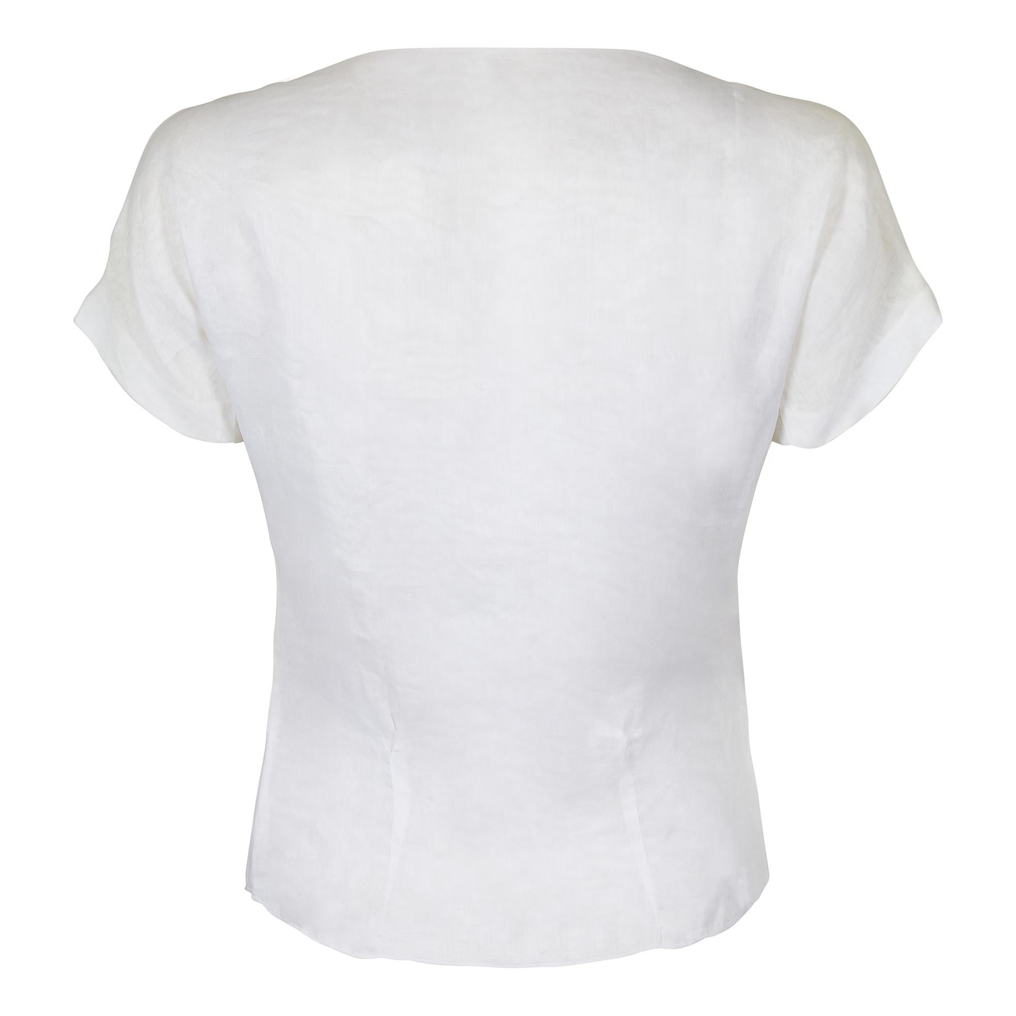 Gray 1950s Christian Dior White Cotton Blouse For Sale