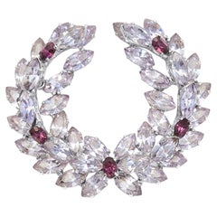 1950s Christian Dior Wreath Brooch and Earrings Set