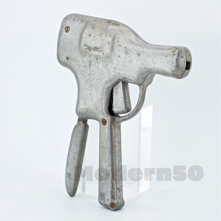 1950s Christmas Silver Atomic Space Age RayGun Nutcracker Nut Gun Fun