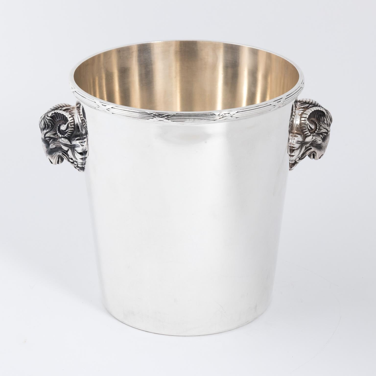 1950s Christofle Neoclassical Silver Plate Ice Bucket 4