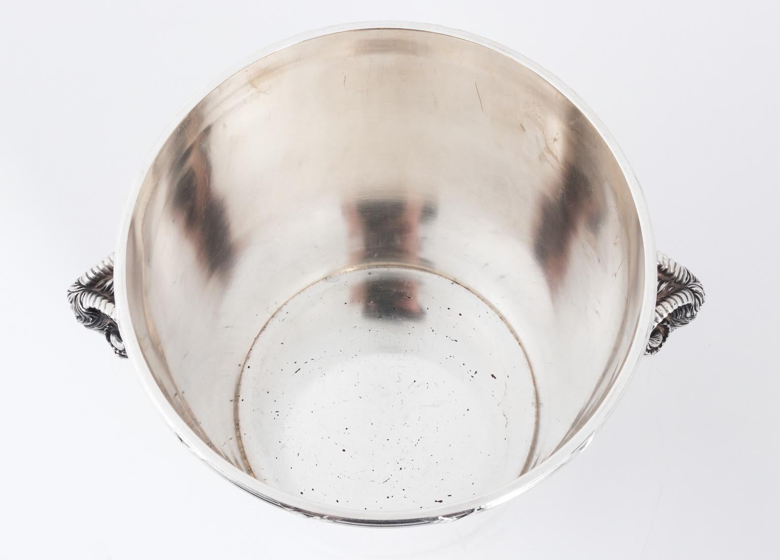20th Century 1950s Christofle Neoclassical Silver Plate Ice Bucket