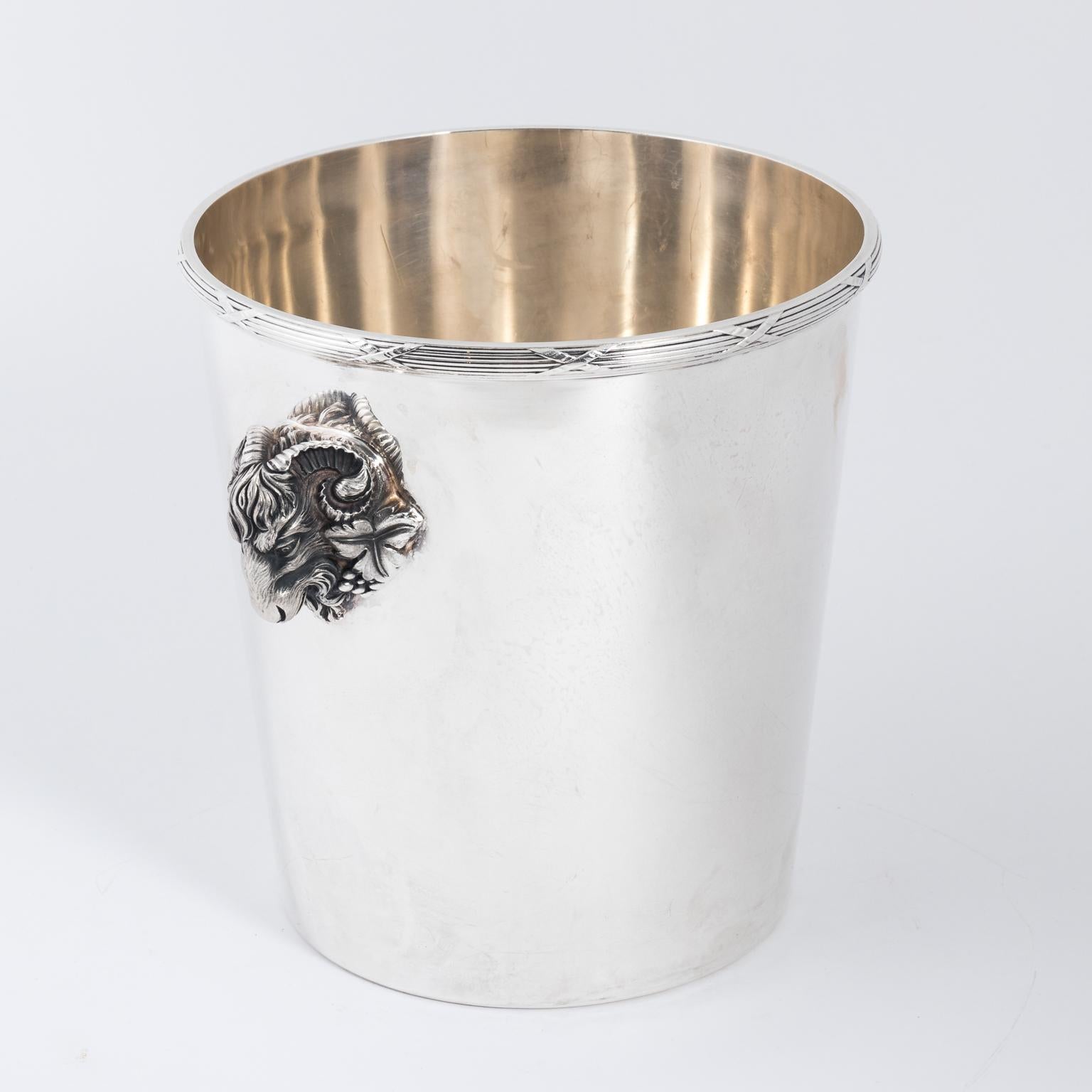 1950s Christofle Neoclassical Silver Plate Ice Bucket 1