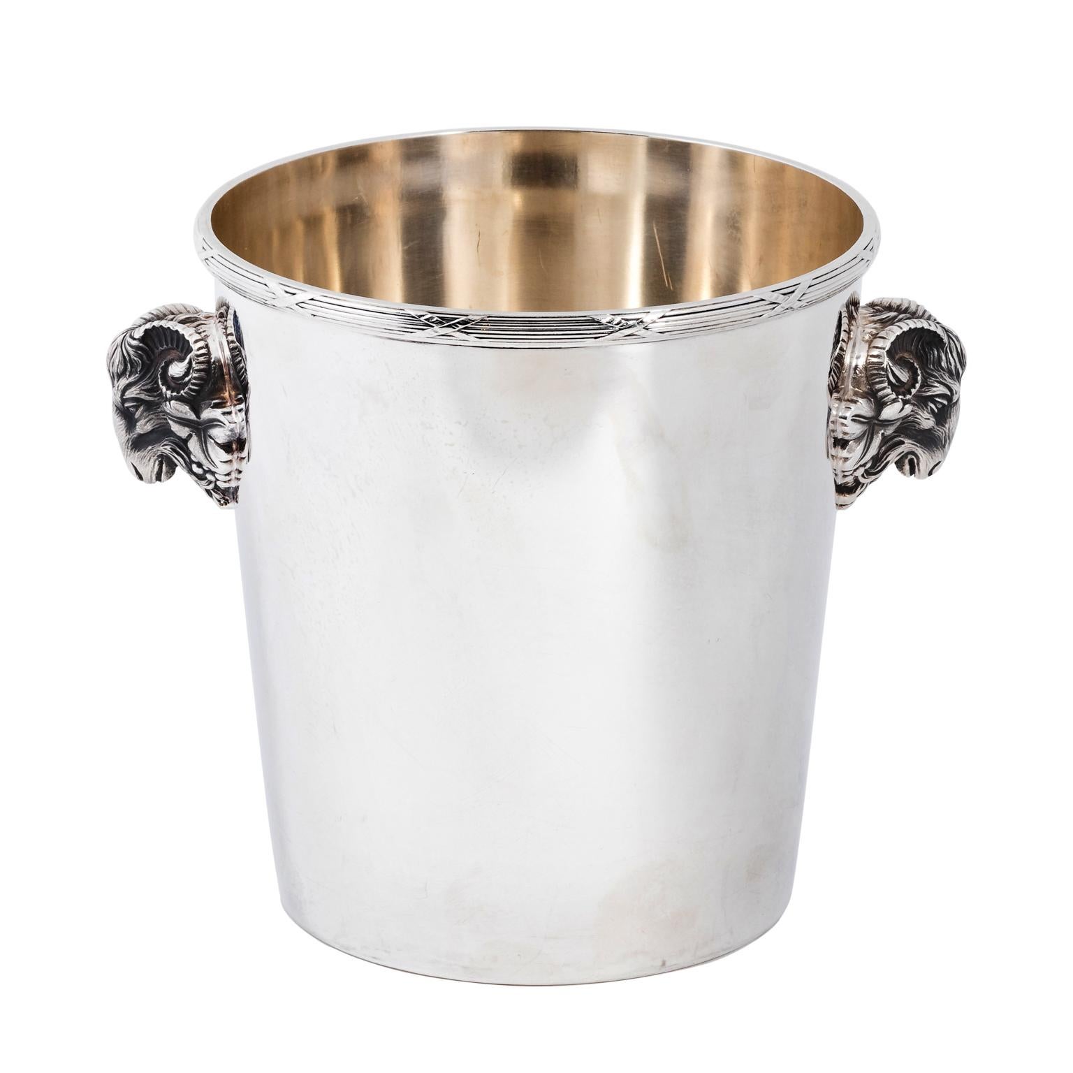 1950s Christofle Neoclassical Silver Plate Ice Bucket