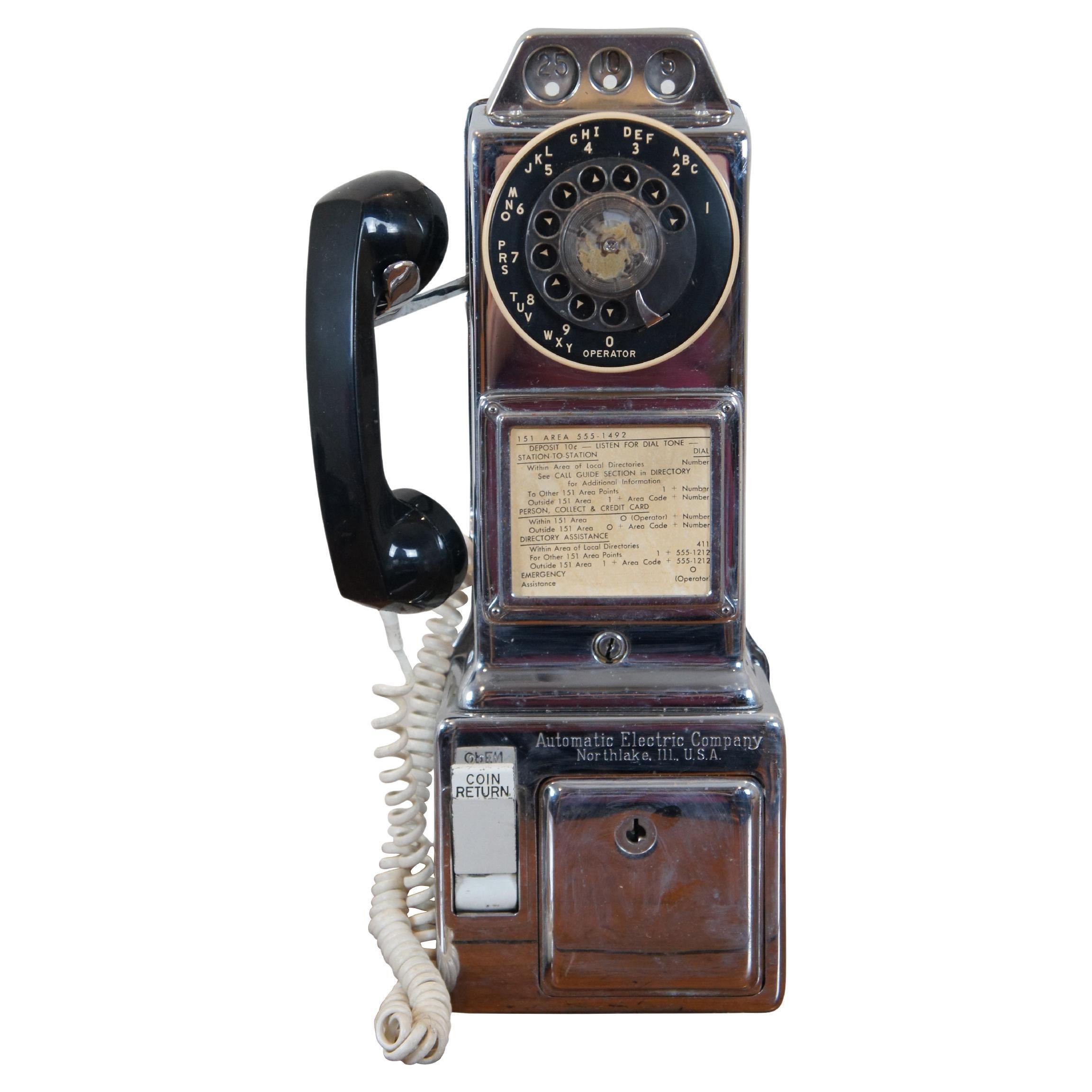 1950s Chrome Automatic Electric Rotary Pay Phone Telephone 3 Coin Slot at  1stDibs | prada555, coin 555 slot, prada 555 slot login