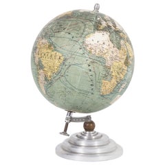 1950s Chrome Base Rotating Small Globe