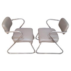 Vintage 1950's Chrome Chairs Manner of KEM Weber A Pair