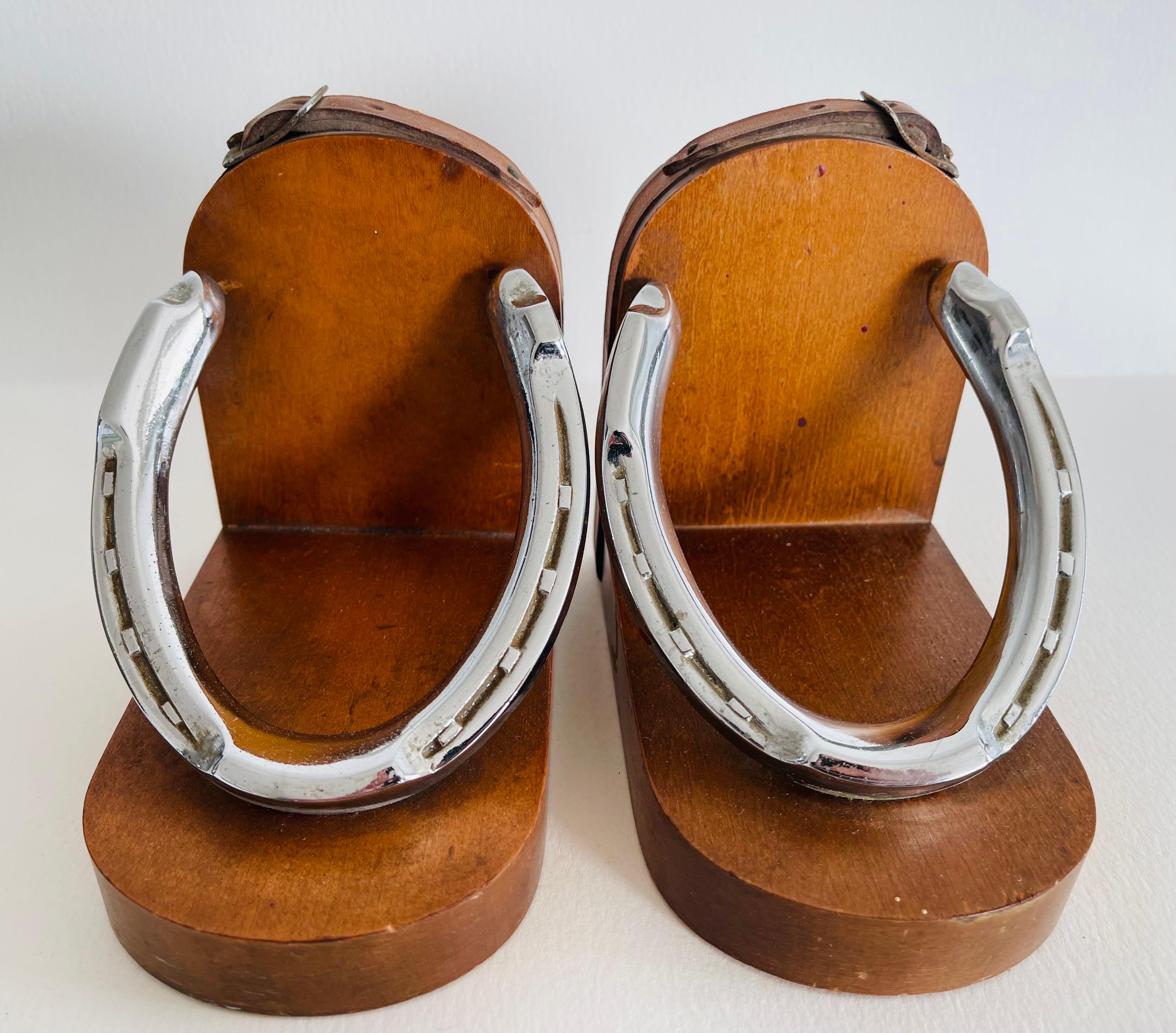 1950s Chrome Horseshoe Bookends, Pair For Sale 1