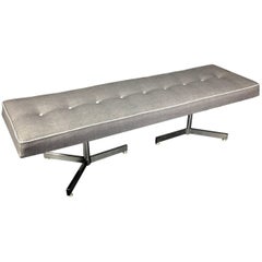 1950s Chrome Long Bench, Kvadrat Upholstered Covers, USA
