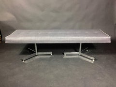 1950s Chrome Long Bench, Kvadrat Upholstered Covers, USA