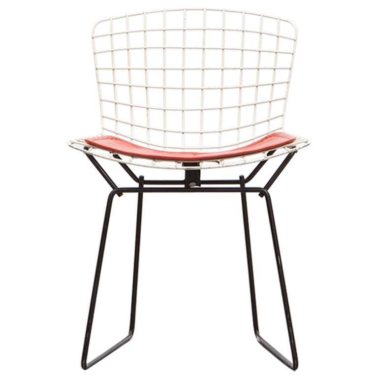 1950s Chrome-Plated Steel Wire Kids Side Chair by Harry Bertoia 'c' For Sale