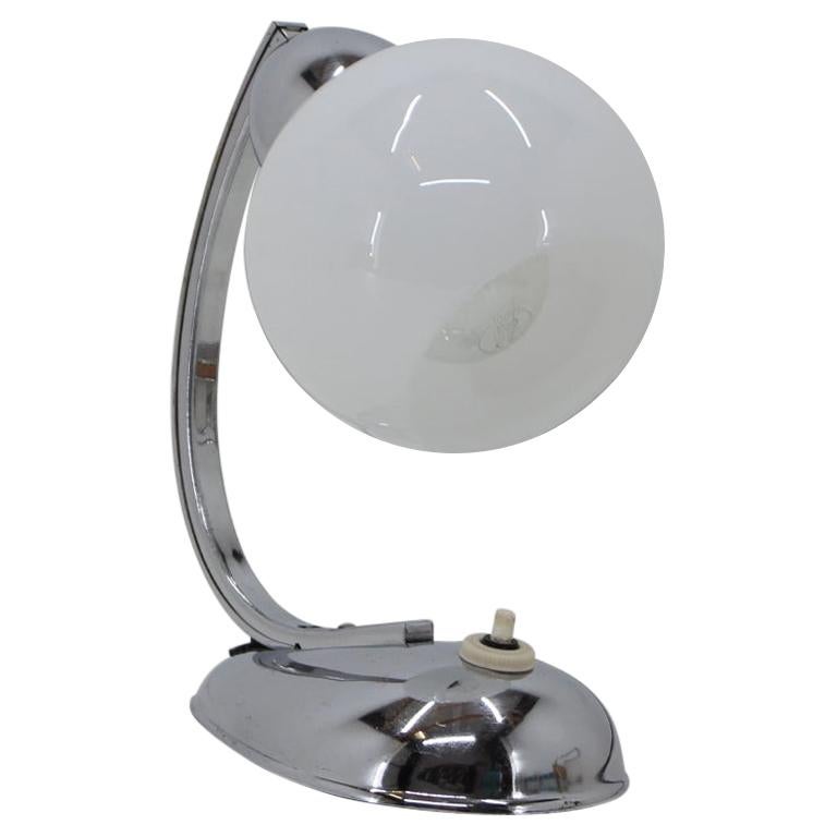 Lampe de bureau en plaqué chrome des années 1950, Tchécoslovaquie