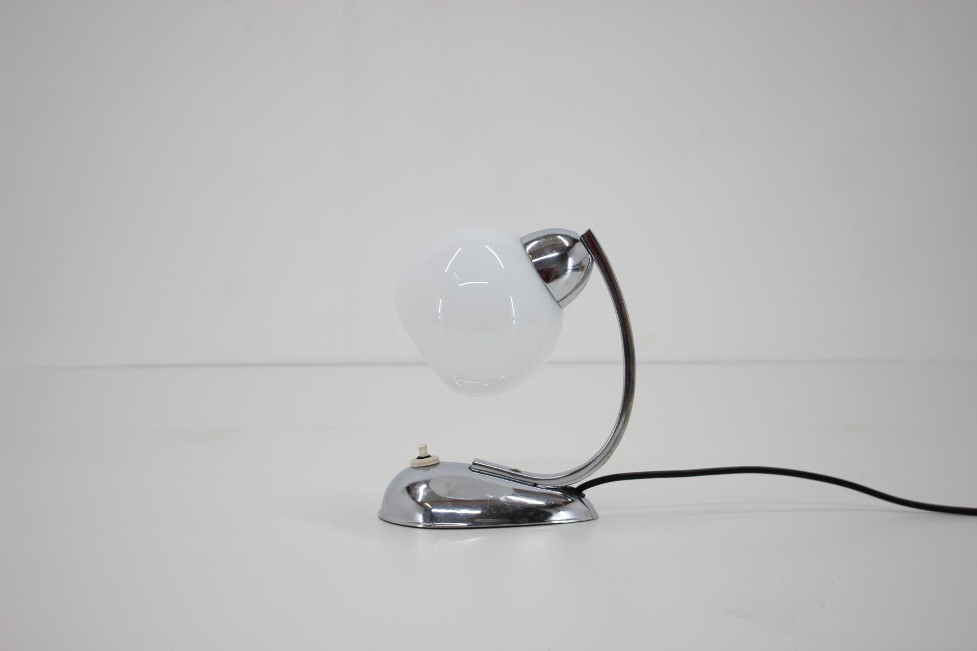 Mid-Century Modern 1950s Chrome Plated Table Lamp, Czechoslovakia For Sale