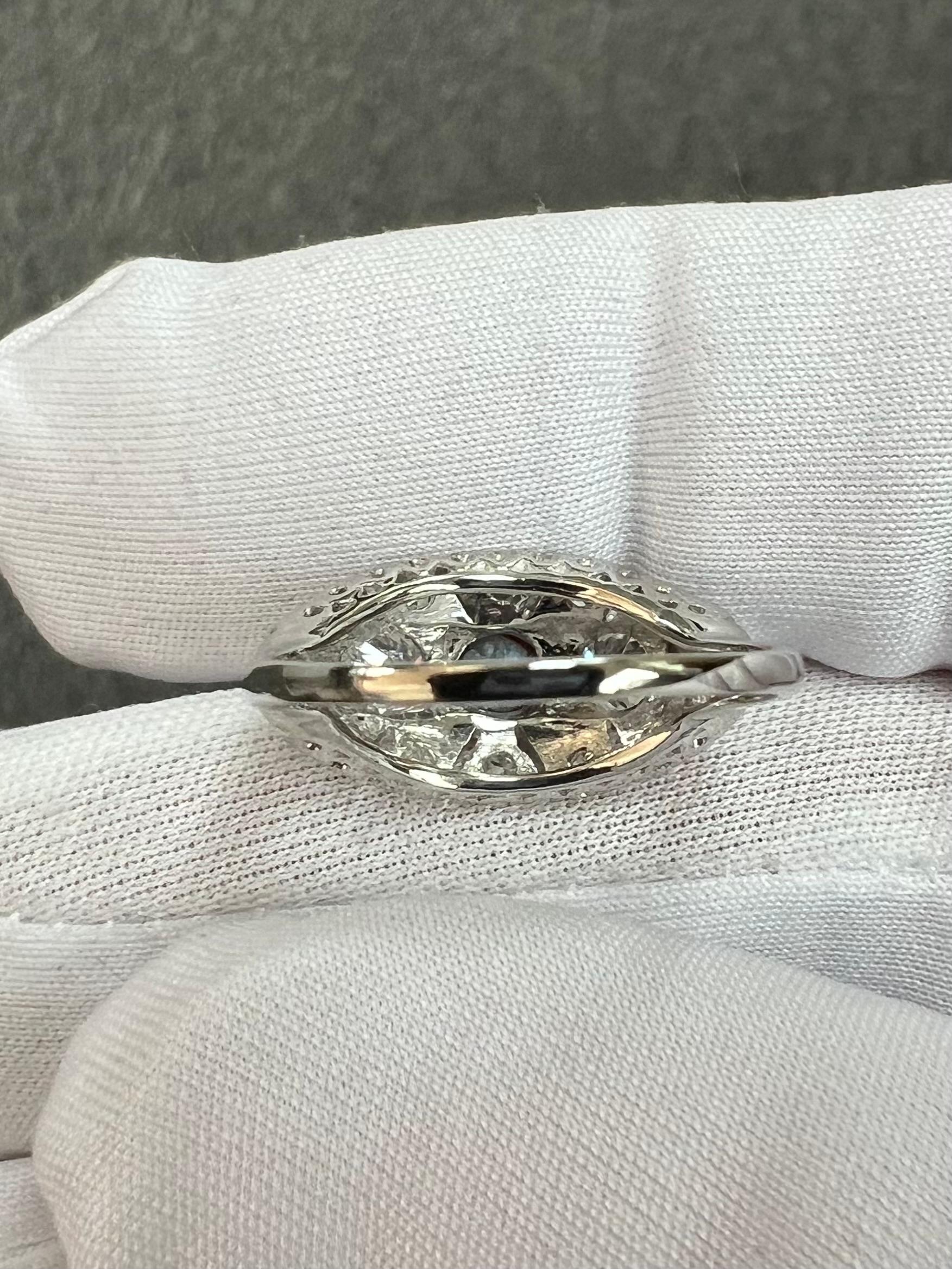 1950s Chrysoberyl Catseye Diamond Platinum Engagement Ring For Sale 9