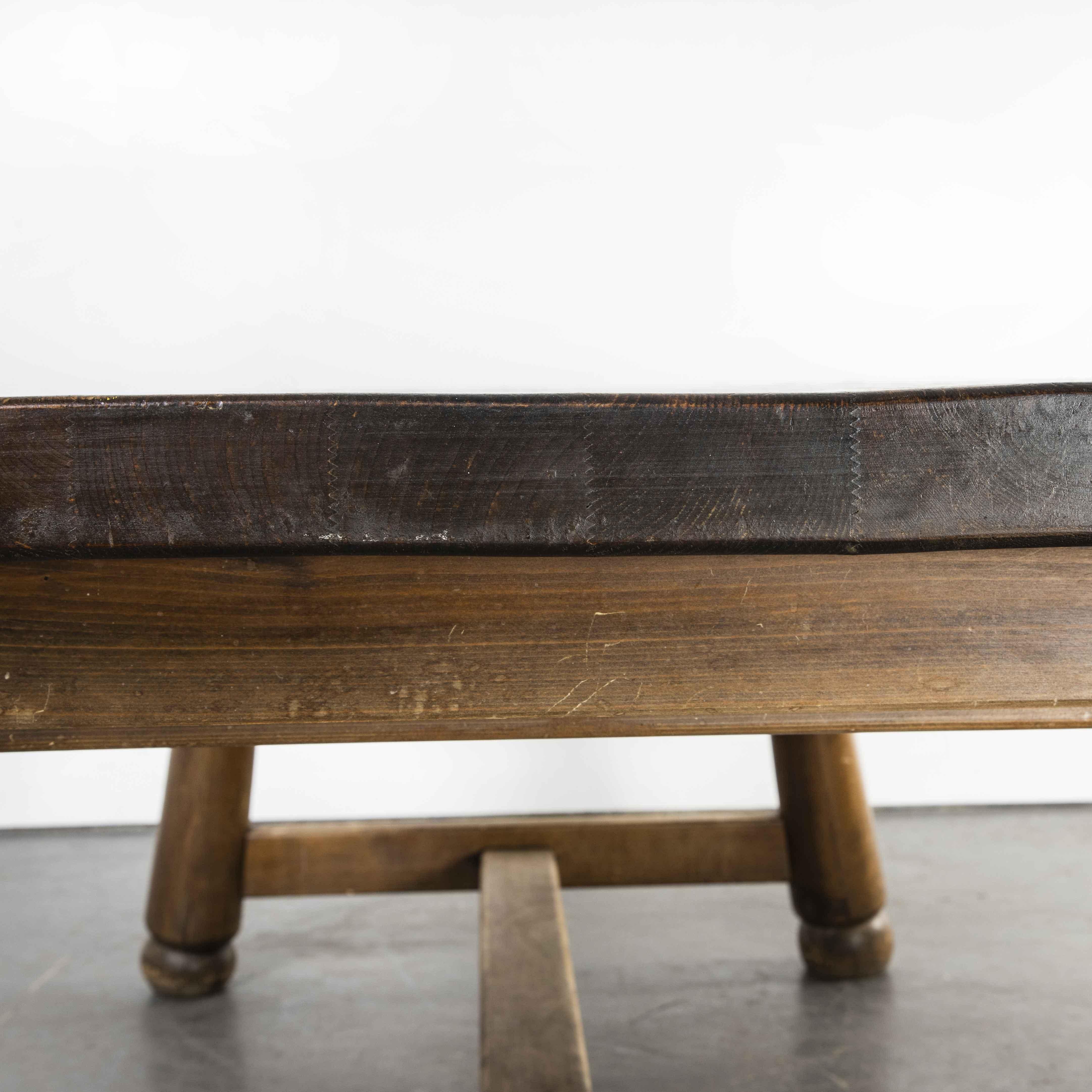 1950’s Chunky French Tavern Table – Rectangular Dining Table In Good Condition For Sale In Hook, Hampshire