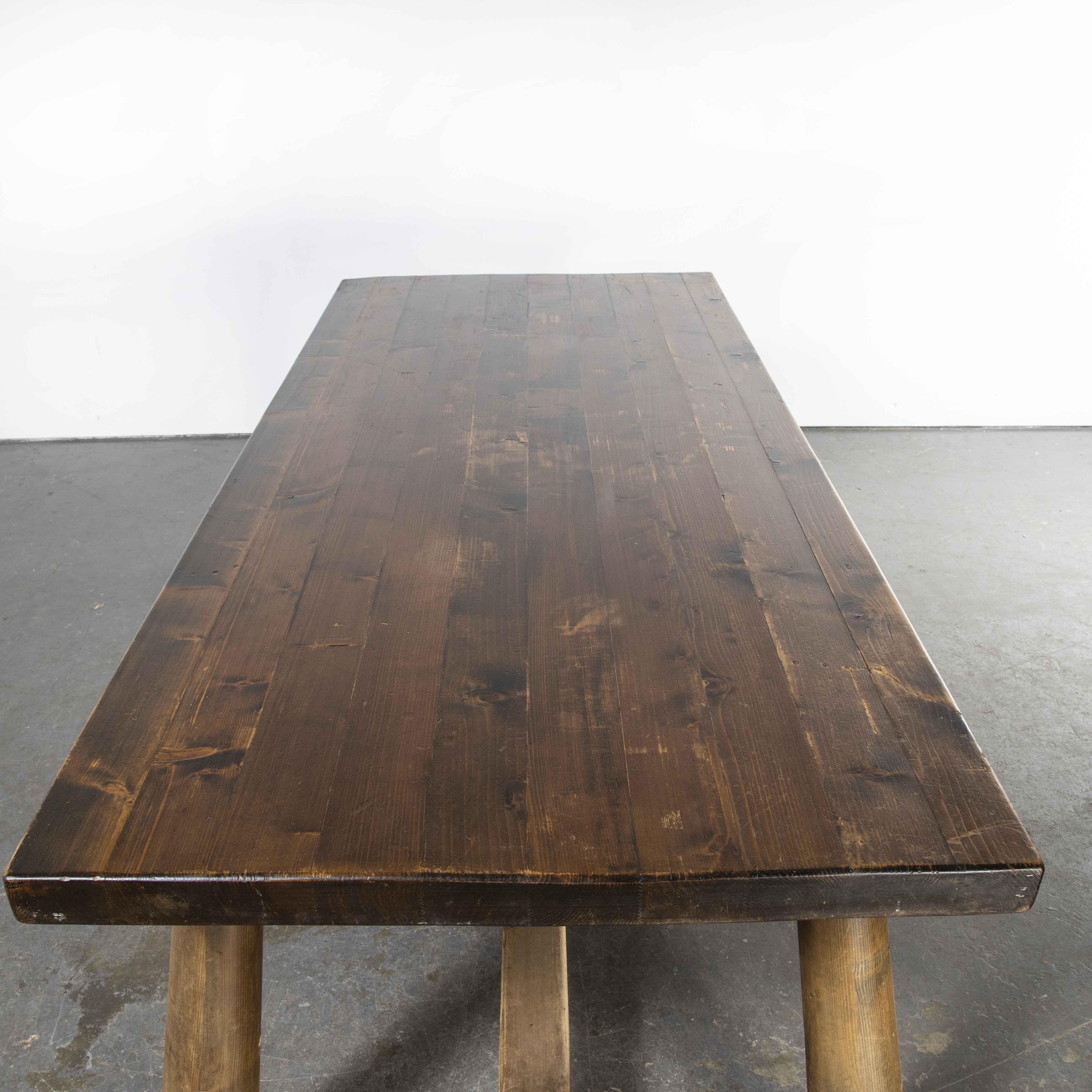 Mid-20th Century 1950’s Chunky French Tavern Table – Rectangular Dining Table For Sale