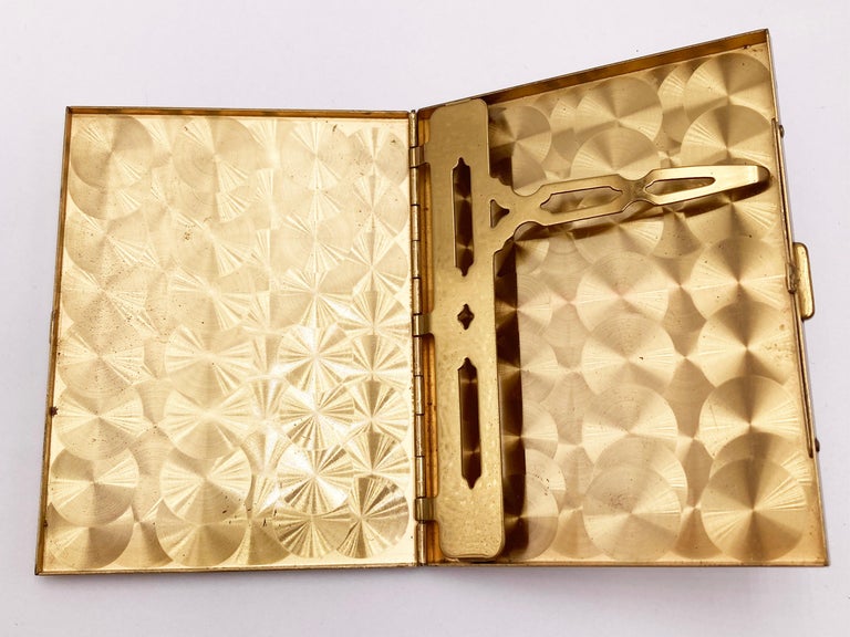 vintage designer cigarette case 1950s Cigarette Case 18K Gold plated