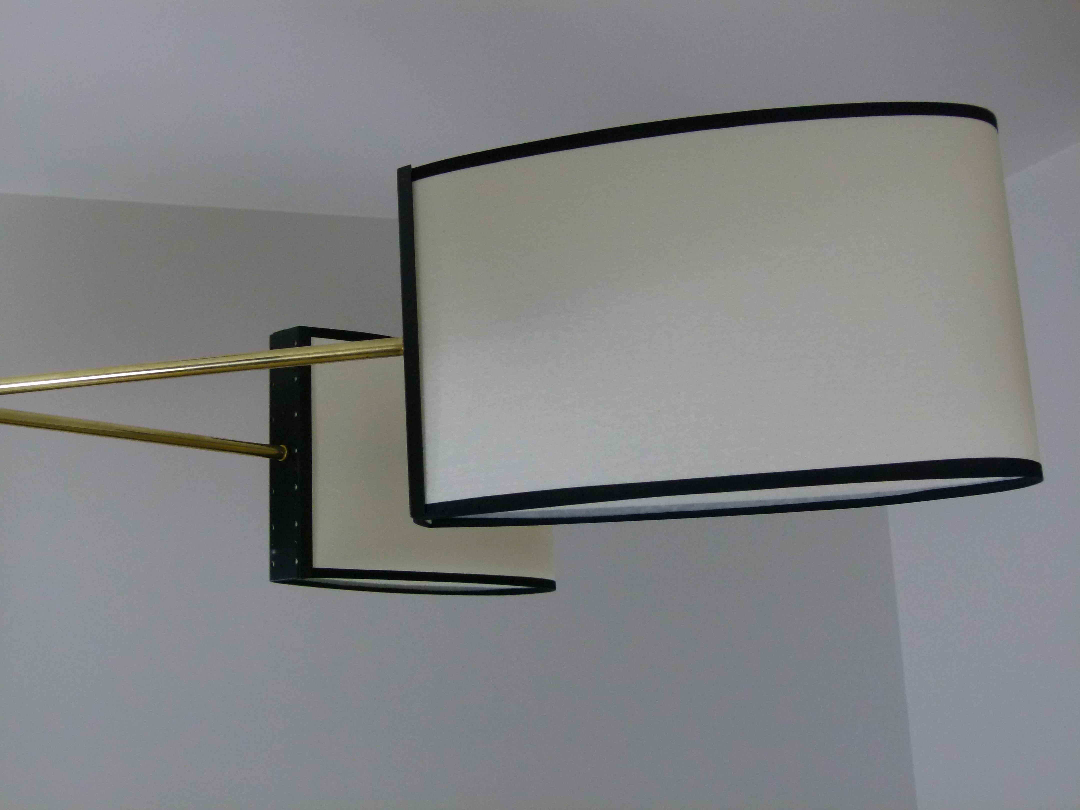 1950s Circular Chandelier with Six Lighted Arms by Maison Lunel 12