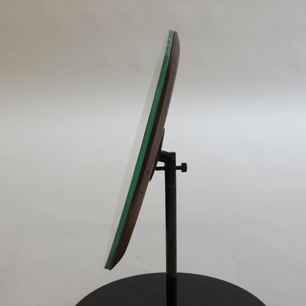 1950s Circular Hat Shop Adjustable Mirror on Black Ebonized Stand For Sale 2