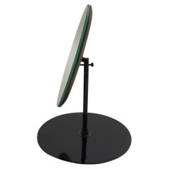1950s Circular Hat Shop Adjustable Mirror on Black Ebonized Stand